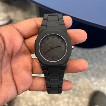 Mat black silicon strap watch