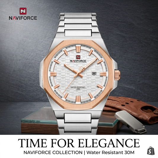 Naviforce men stainless steel watch