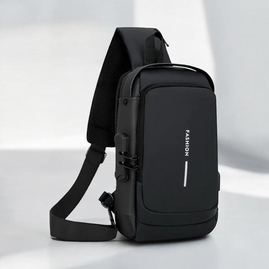 Crossbody chest bag with usb ports