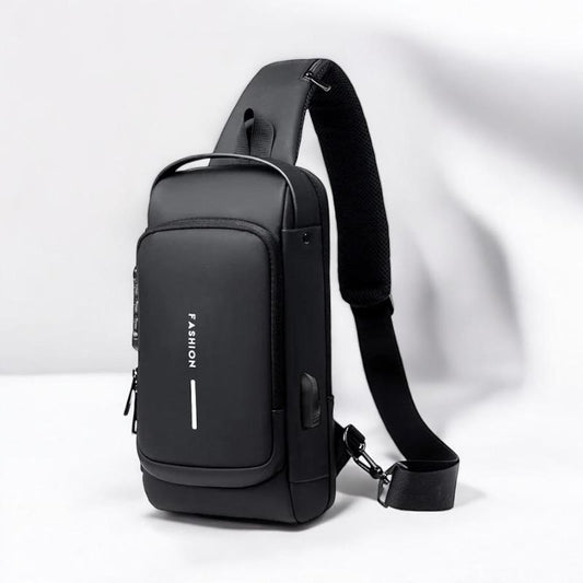 Crossbody chest bag with usb ports